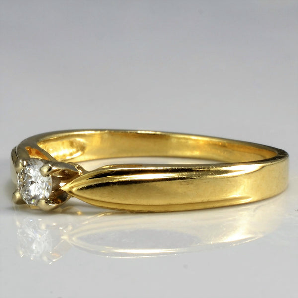 Yellow Gold Solitaire Diamond Promise Ring | 0.10 ct, SZ 6.25 |
