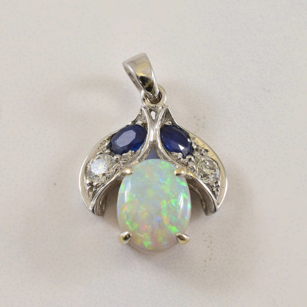 Opal, Sapphire, & Diamond Pendant | 0.80ct, 0.40ctw, 0.20ctw |