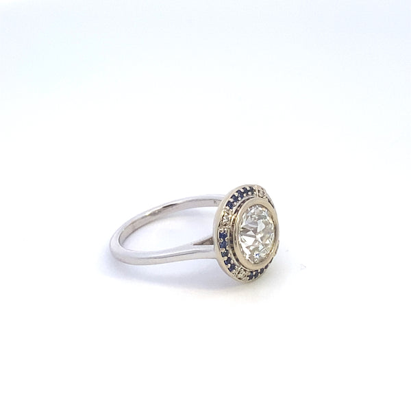 Bespoke' Sapphire & Diamond Halo Engagement Ring | 2.02ct, 0.25ctw | SZ 7 |
