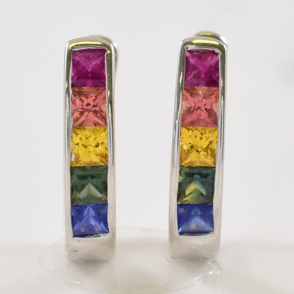 Multi Gem Rainbow Huggie Earrings | 1.00ctw |