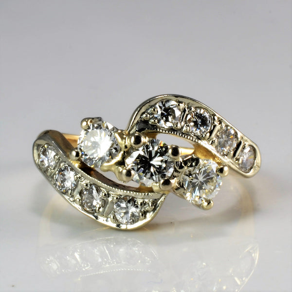 Edwardian Bypass Diamond Engagement Ring | 0.71 ctw, SZ 5 |