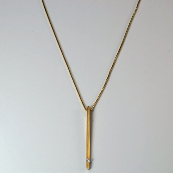 Diamond Bar Necklace | 0.025ct | 18