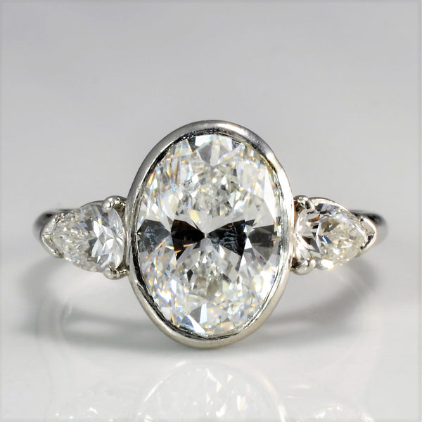 Three Stone Oval Diamond Engagement Ring | 2.28 ctw, SZ 4.5 |