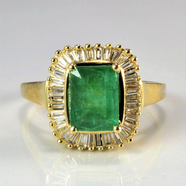 Emerald & Diamond Ladies Cocktail Ring | 0.40 ctw, SZ 8.5 |