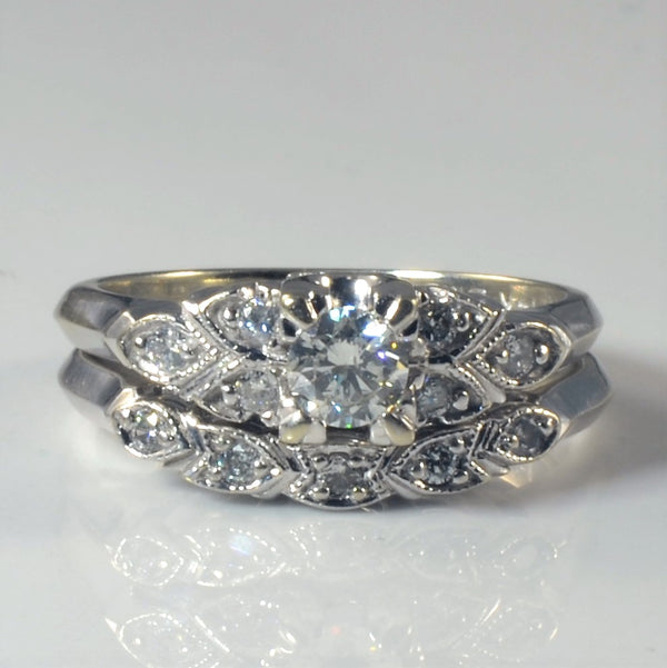 Art Deco Inspired Diamond Wedding Set | 0.32ctw | SZ 5 |
