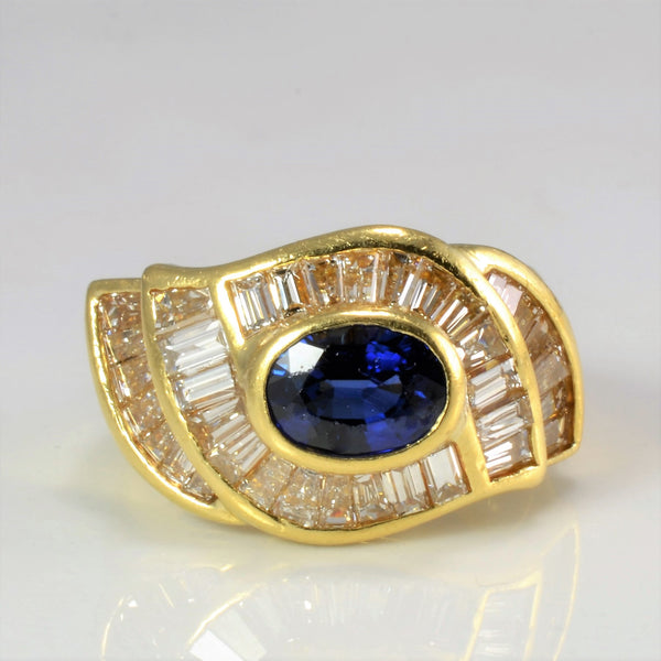 BIRKS Sapphire & Diamond Ladies Cocktail Ring | 0.95 ctw, SZ 4.5 |