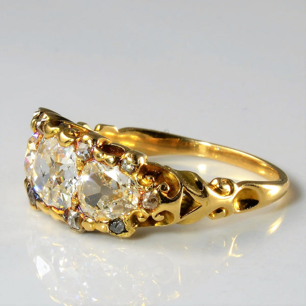 Victorian Three Stone Diamond Ring | 2.13ctw | SZ 7.5 |