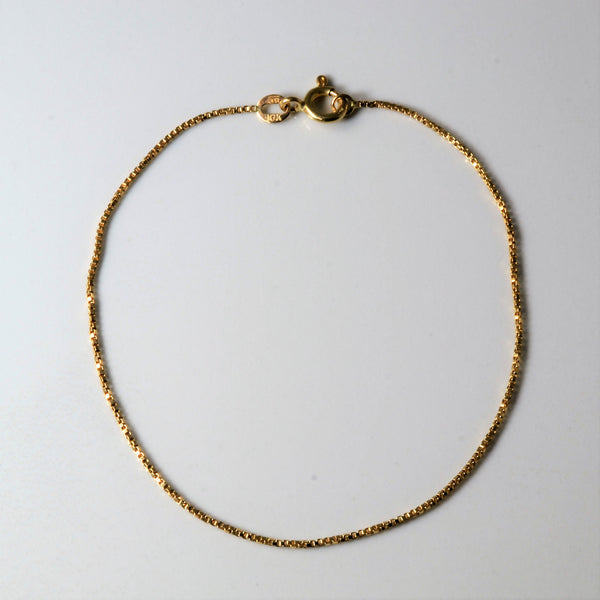 10k Yellow Gold Box Chain Bracelet | 7.5