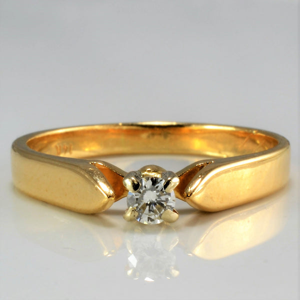 Offset Solitaire Diamond Engagement Ring | 0.10 ct, SZ 6.5 |
