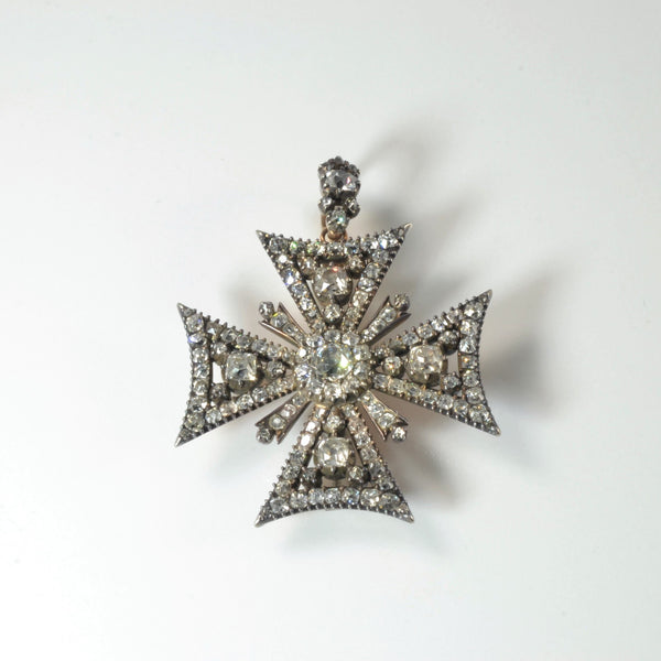 Georgian Era Diamond Huguenot Brooch/Pendant | 3.65ctw |