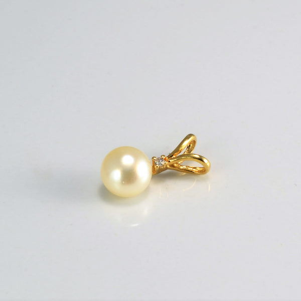 Pearl & Diamond Drop Pendant | 0.01 ct |