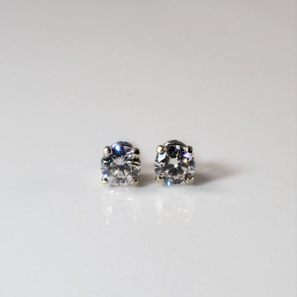 'Bespoke' Classic Solitaire Diamond Stud Earrings | White Gold | Est. 0.50ctw |