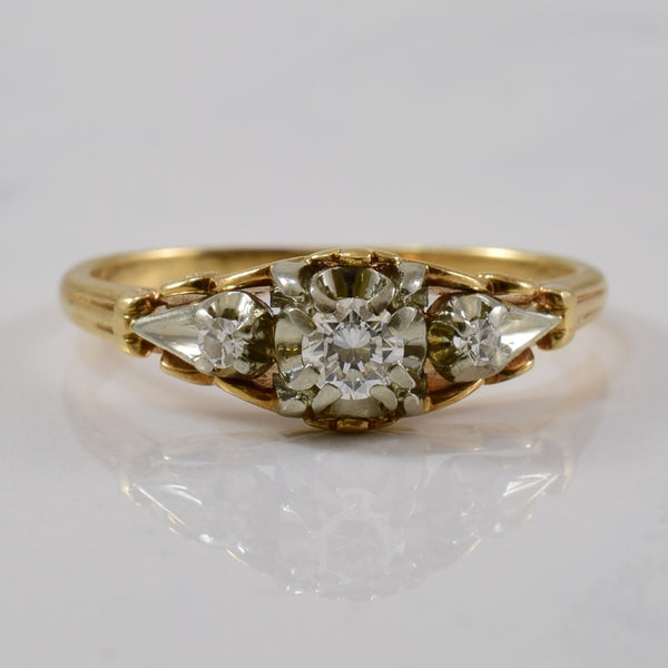 Birks' 1940s Three Stone Diamond Ring | 0.17ctw | SZ 7.5 |