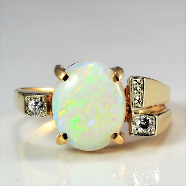 BIRKS Opal & Diamond Ring | 0.05 ctw, SZ 7 |