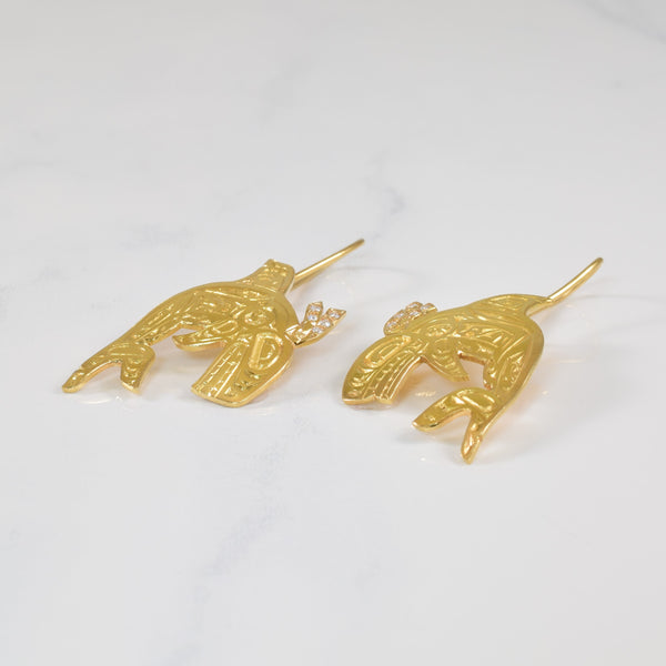 18k Indigenous Orca Diamond Drop Earrings | 0.08ctw |