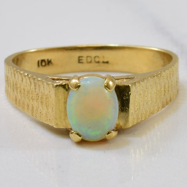Textured Opal Cathedral Ring | 0.40ct | SZ 5.75 |