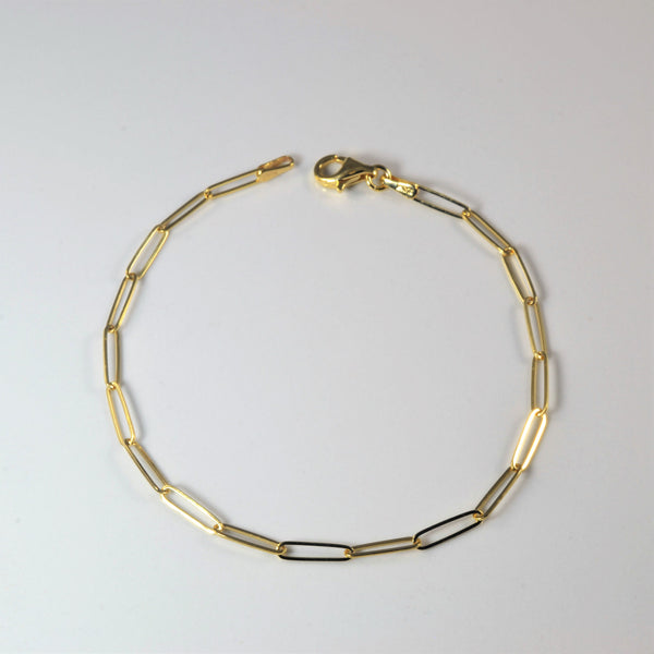 Bespoke' Yellow Gold Paperclip Chain Bracelet | 7