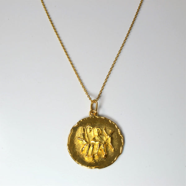 Cavelti' Gold Medallion Necklace | 18