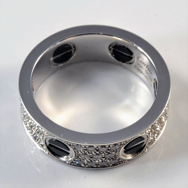 CARTIER Love Ring, Diamond-Paved, Ceramic | 0.74ctw | SZ 8.25 |