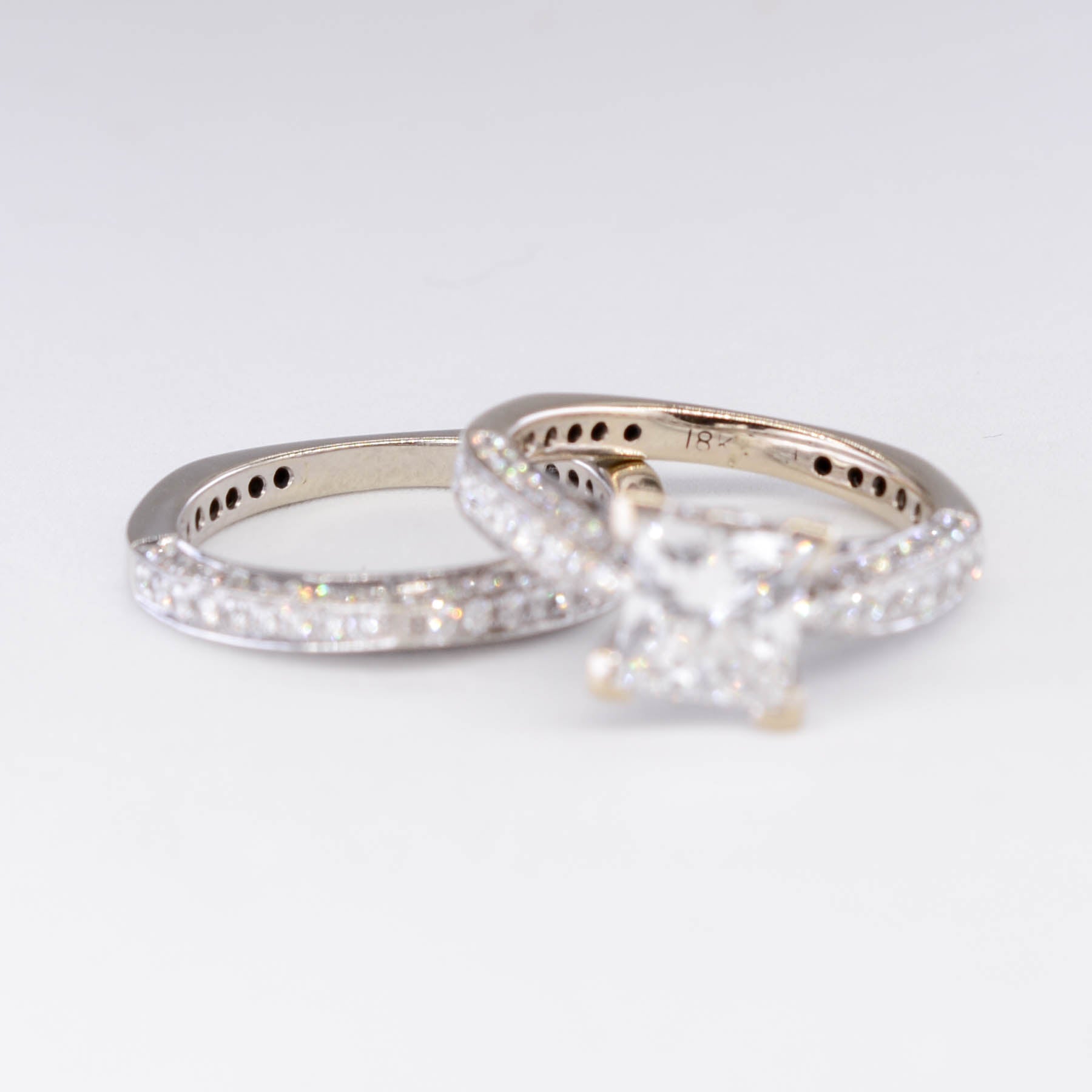 GIA Certified Diamond Princess Wedding Set with European Shank  | 2.60 ctw | SZ 4.5