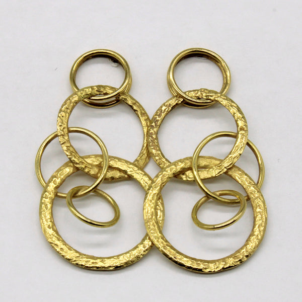 Cavelti' Hammered Yellow Gold Drop Earrings |