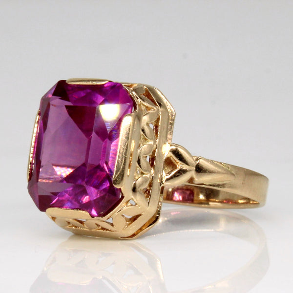 Synthetic Purple Sapphire Cocktail Ring | 7.55ct | SZ 7.5 |