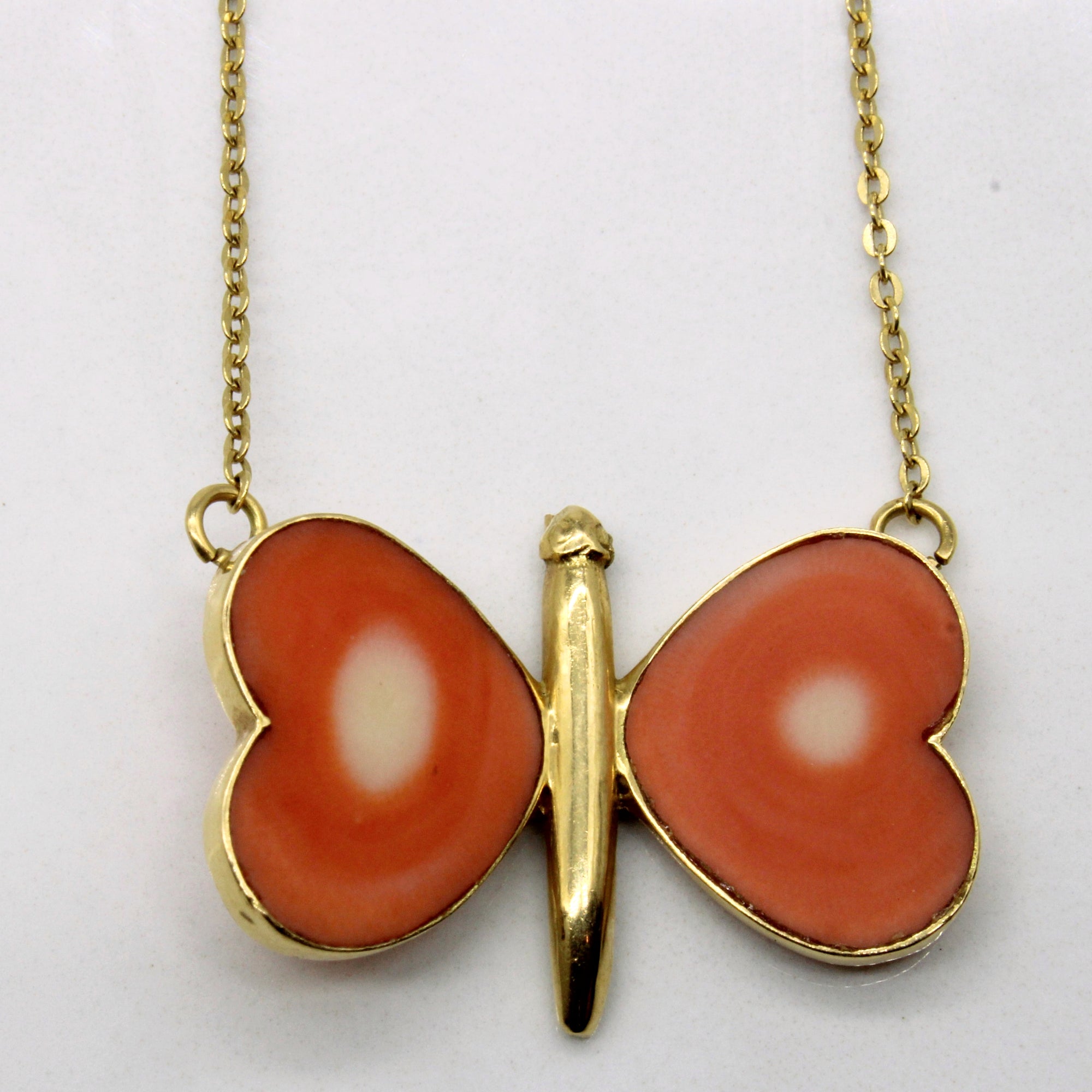 Coral Butterfly Choker Necklace | 2.70ctw | 16