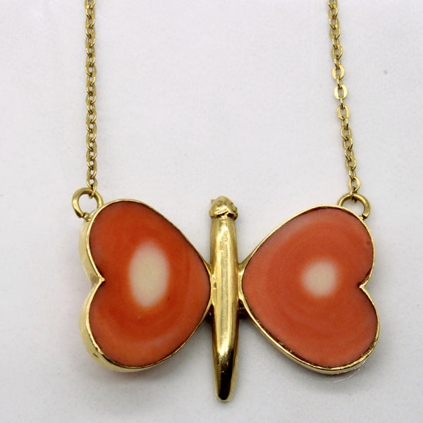 Coral Butterfly Choker Necklace | 2.70ctw | 16