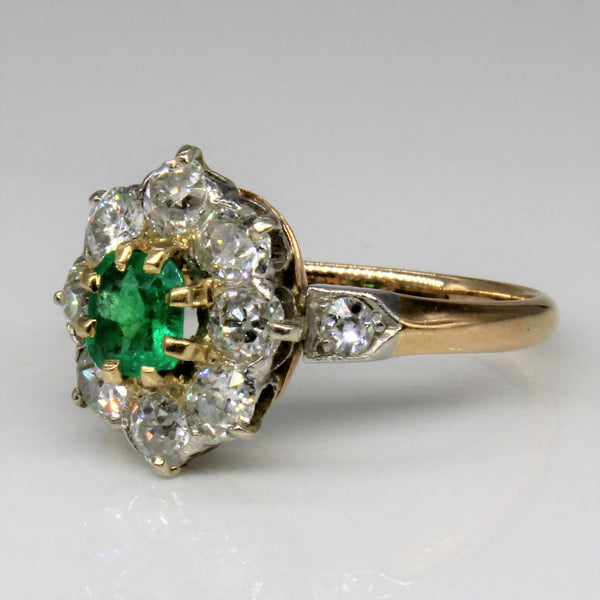 Victorian Diamond & Emerald Ring | 1.04ctw, 0.40ct | SZ 6.25 |