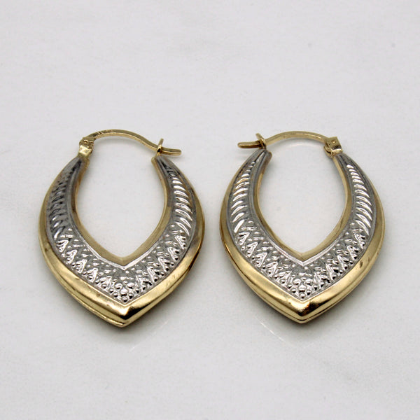 10k Two Tone Gold Earrings