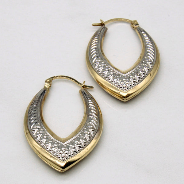 10k Two Tone Gold Earrings
