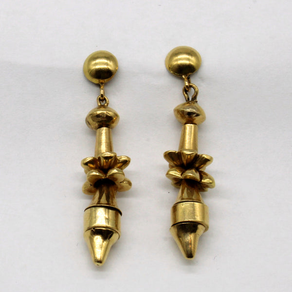 17k Yellow Gold Drop Earrings