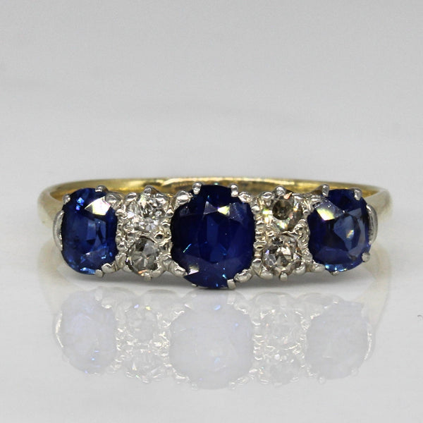 Early Mid Century Diamond & Sapphire Ring | 1.30ctw, 0.15ctw | SZ 9.25 |