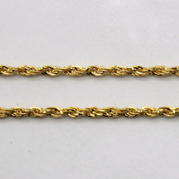 18k Yellow Gold Rope Chain | 20