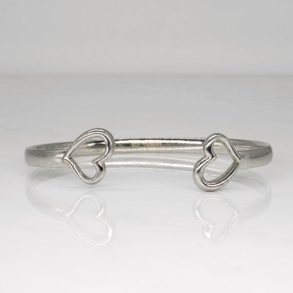 'Birks' Sterling Silver Heart Bracelet | 7