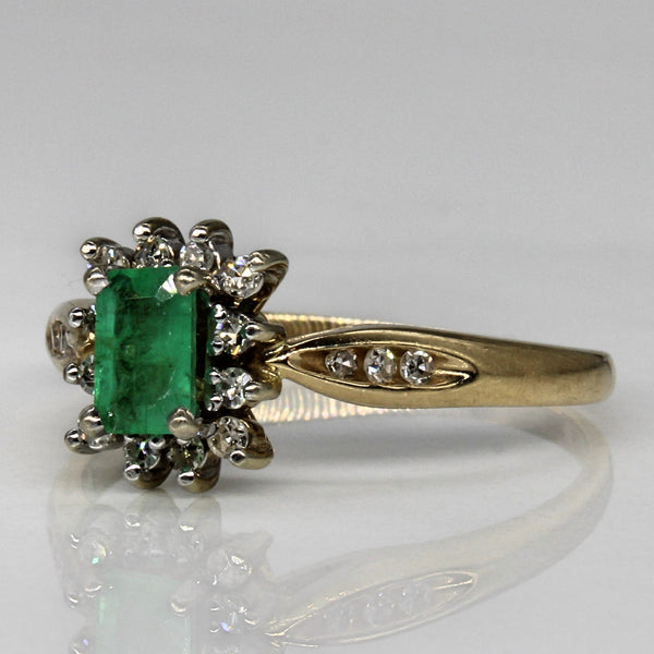 Emerald & Diamond Halo Ring | 0.48ct, 0.21ctw | SZ 11.25 |