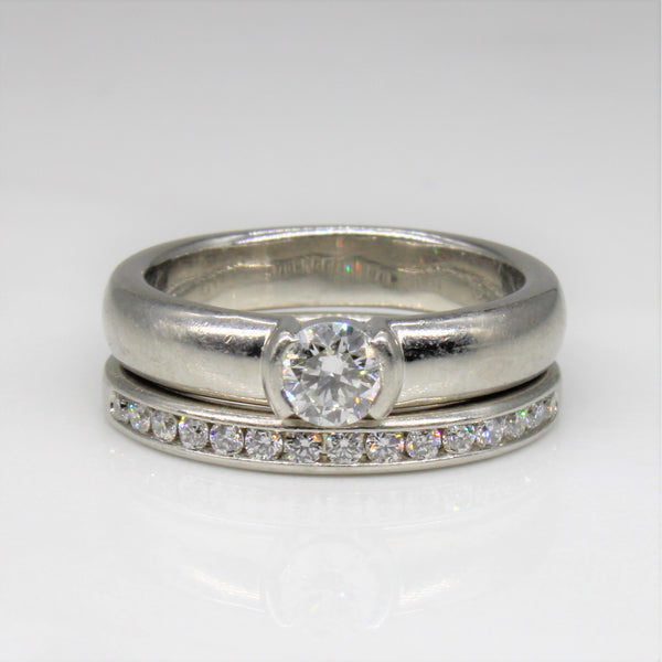 Tiffany & Co.' Semi Bezel Diamond Wedding Set | 0.38ctw | SZ 4 |