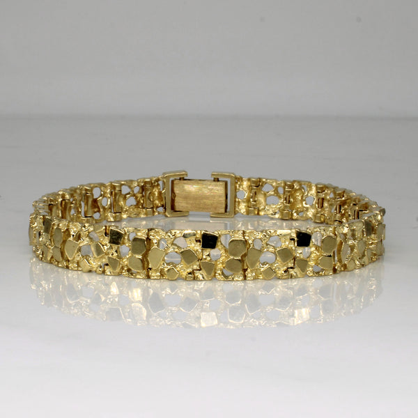 10k Yellow Gold Nugget Bracelet | 8.5