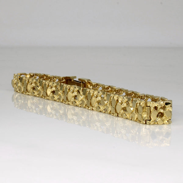 10k Yellow Gold Nugget Bracelet | 8.5