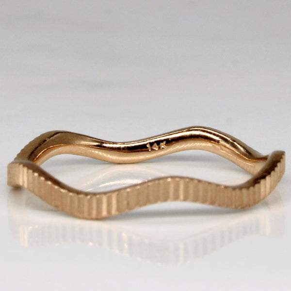 Textured Rose Gold Wave Band | SZ 6 |
