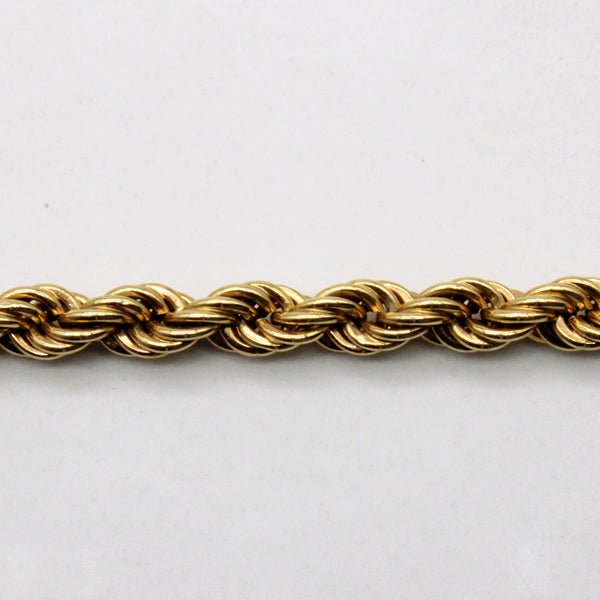10k Yellow Gold Rope Chain Bracelet | 7