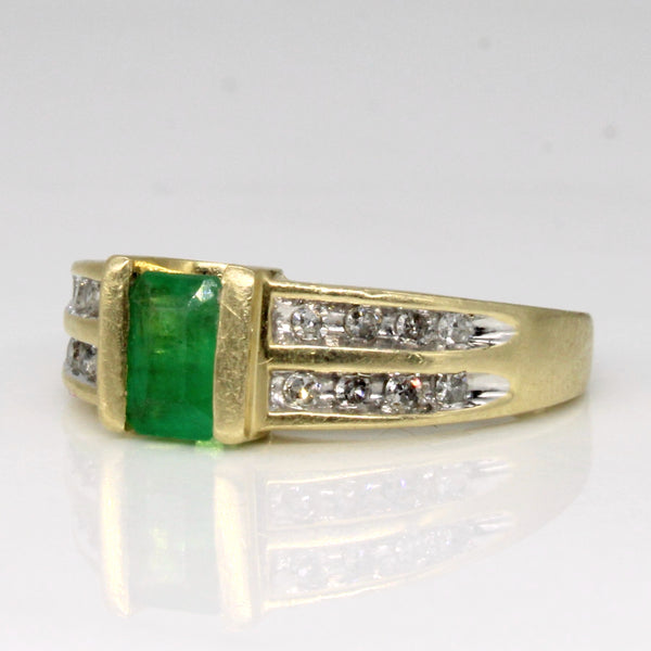 Emerald & Diamond Ring | 0.45ct, 0.16ctw | SZ 5.5 |