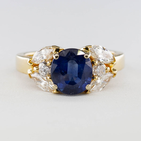 Oval Sapphire and Diamond Ring | 2.02ct 1.00 ctw | SZ 5.25