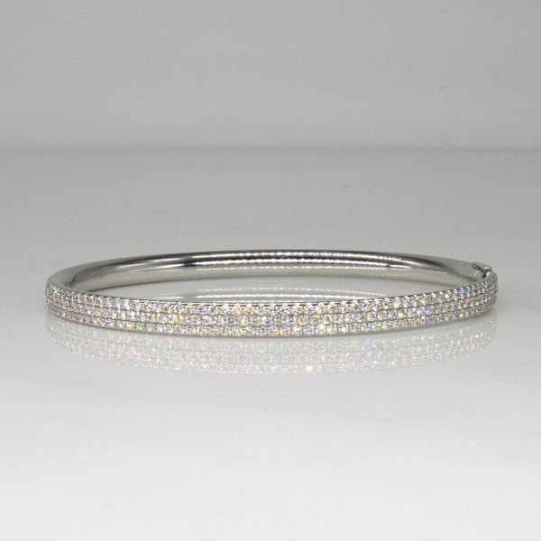 Tiffany & Co' Metro Collection Three Row Diamond Hinged Bangle | 1.83ctw | 5.5