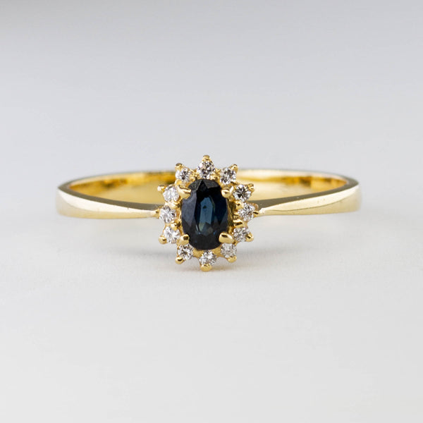 Sapphire & Diamond Halo Ring | 0.20ct, 0.06ctw | SZ 6.75 |