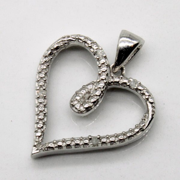 Silver Diamond Heart Pendant | 0.02ctw |