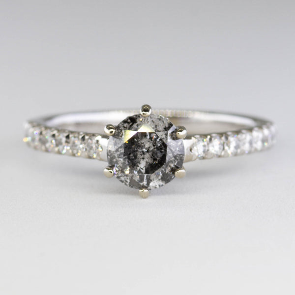 Bespoke' Salt & Pepper Diamond Engagement Ring | SZ 6.75 |