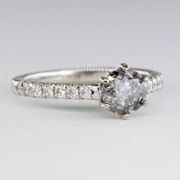 Bespoke' Salt & Pepper Diamond Engagement Ring | SZ 6.75 |