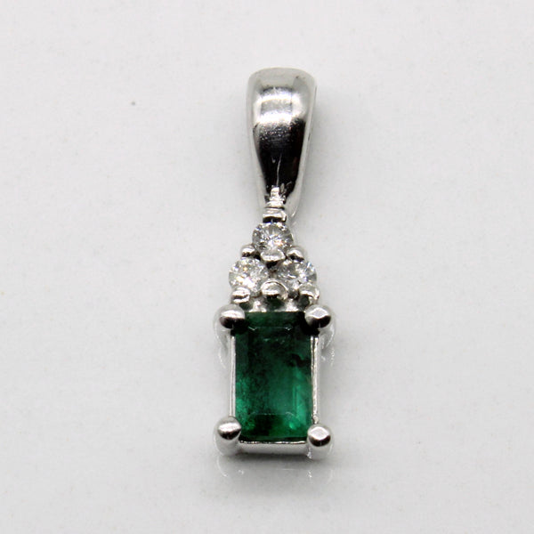 Emerald & Diamond Pendant | 0.20ct, 0.03ctw |