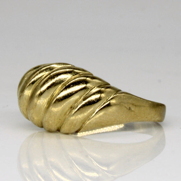 9k Yellow Gold Twisted Dome Ring | SZ 6.75 |